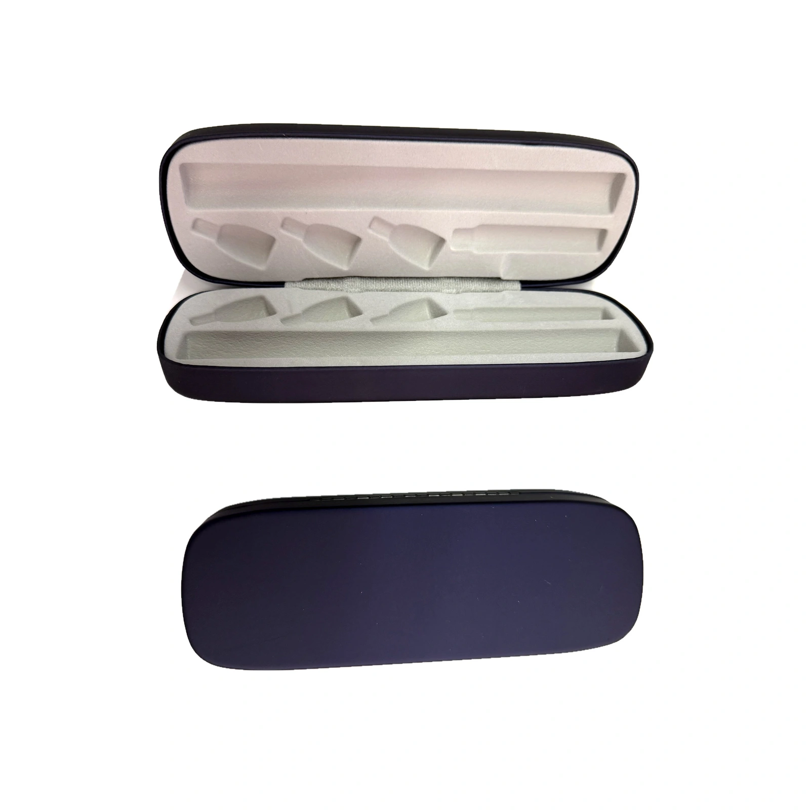 Open injection pen case containing a pen and accessories
