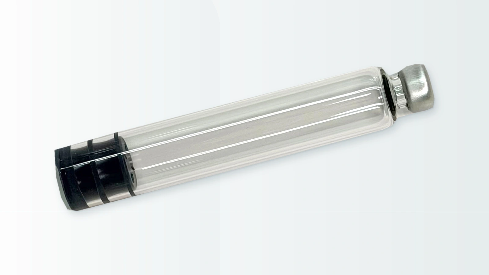 Single glass cartridge with stopper